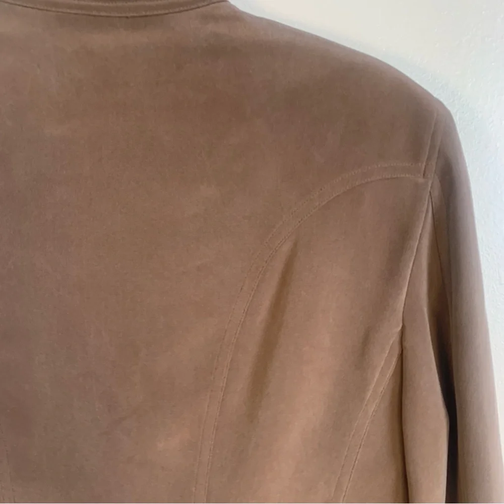 Jones New York 100% Silk Blazer Jacket Mocha Brown - Picture 11 of 12